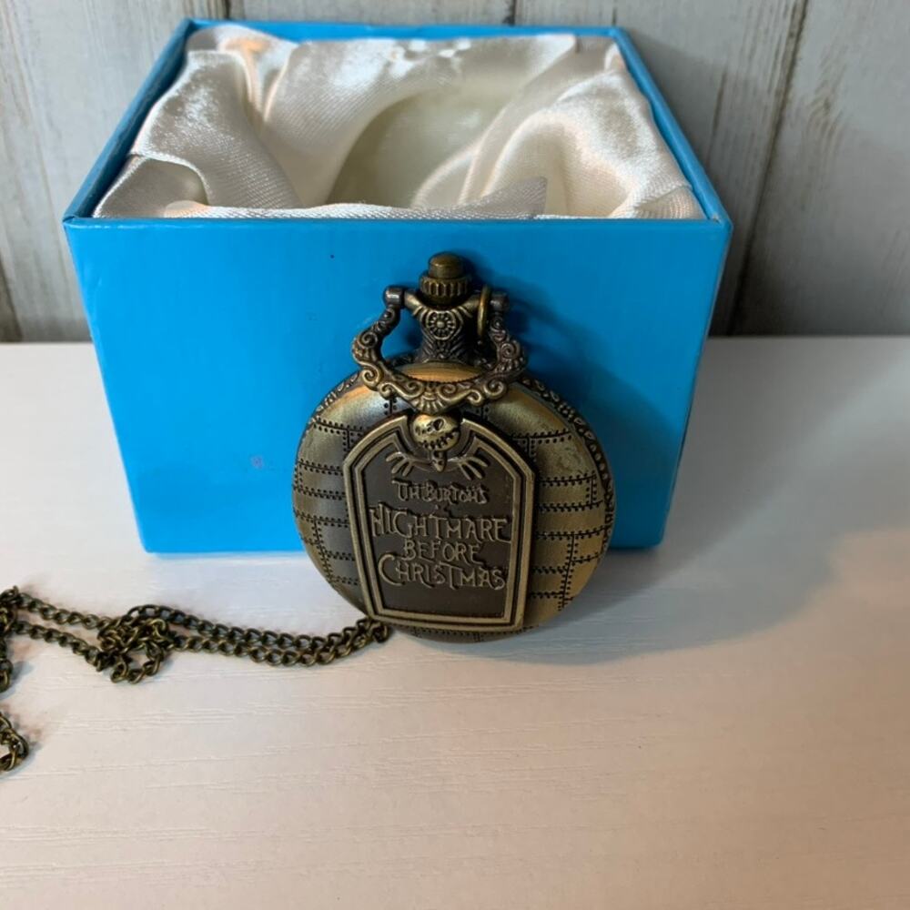 Nightmare Before Christmas Quartz Pocket Watch Necklace